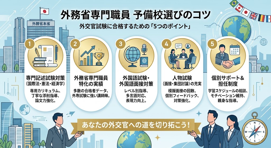 【2026年最新】外務省専門職員（外交官）の予備校おすすめランキング