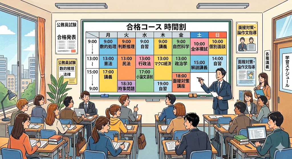 公務員予備校の時間割・スケジュール